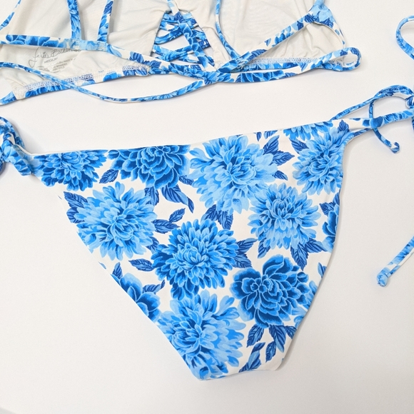 Frankie's Bikinis Marley Blue Dahlia bikini pair - Picture 9 of 12